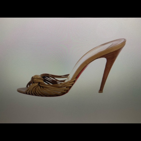 Christian Louboutin Leather Slide Sandals - Picture 1 of 5